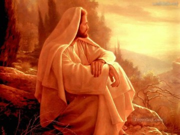 イエス Painting - イエスを見守るイエス 宗教的なクリスチャン